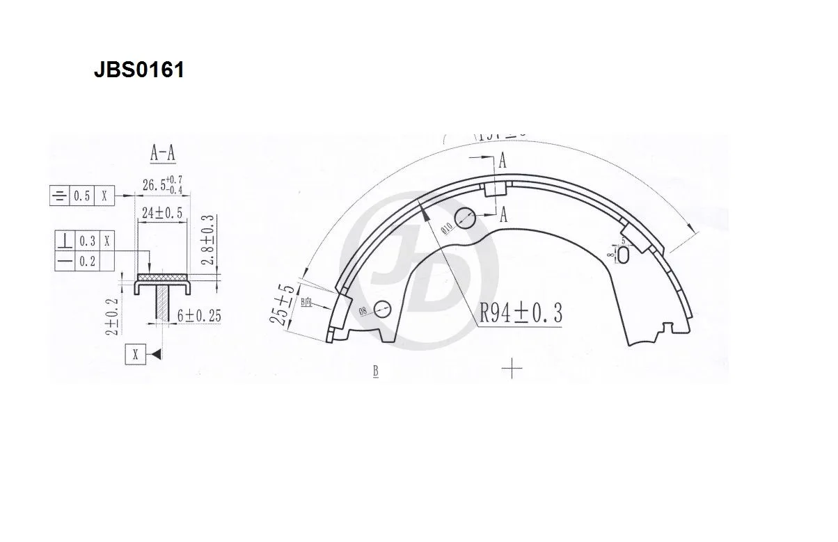 Колодки тормозные JD JBS0161