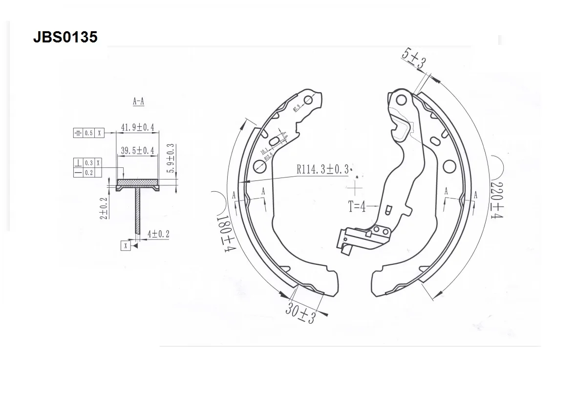Колодки тормозные JD JBS0135