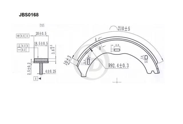 Колодки тормозные барабанные задние S50524