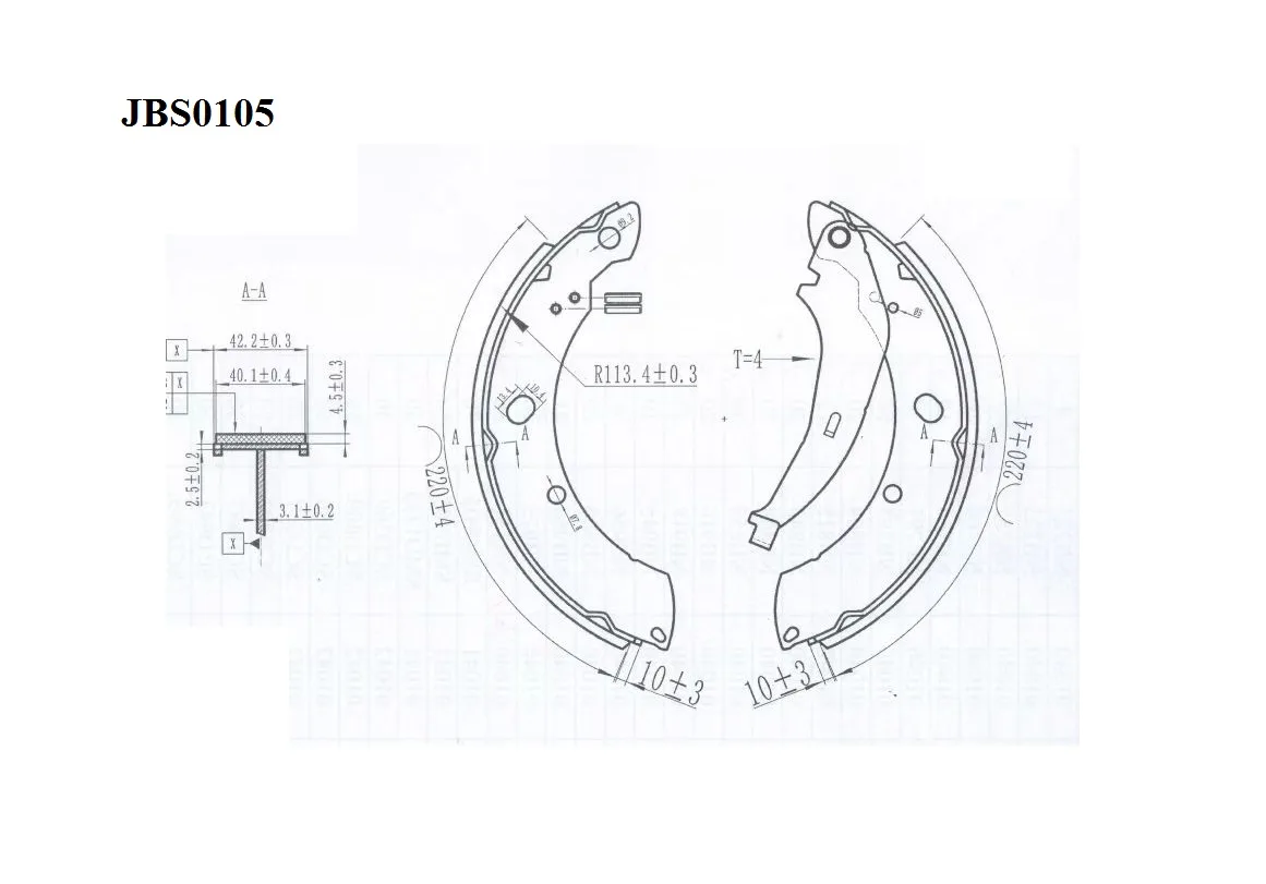 Колодки тормозные JD JBS0105