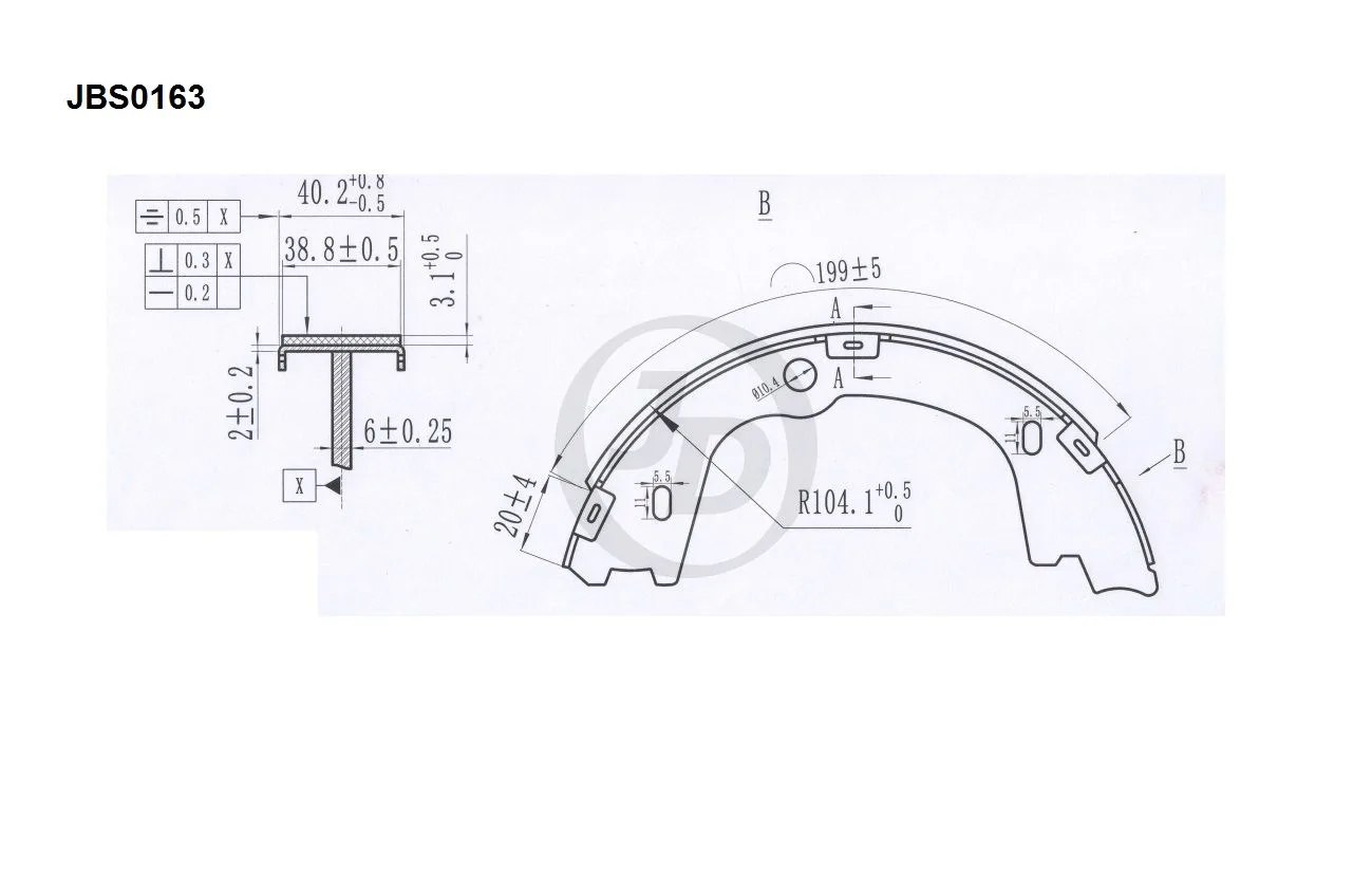 Колодки тормозные JD JBS0163