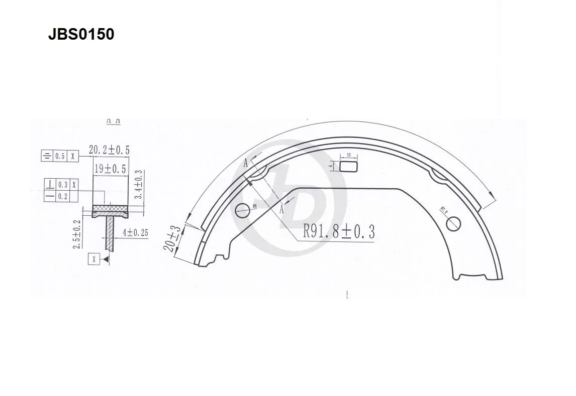 Колодки тормозные JD JBS0150