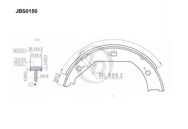 Колодки тормозные барабанные задние S06509