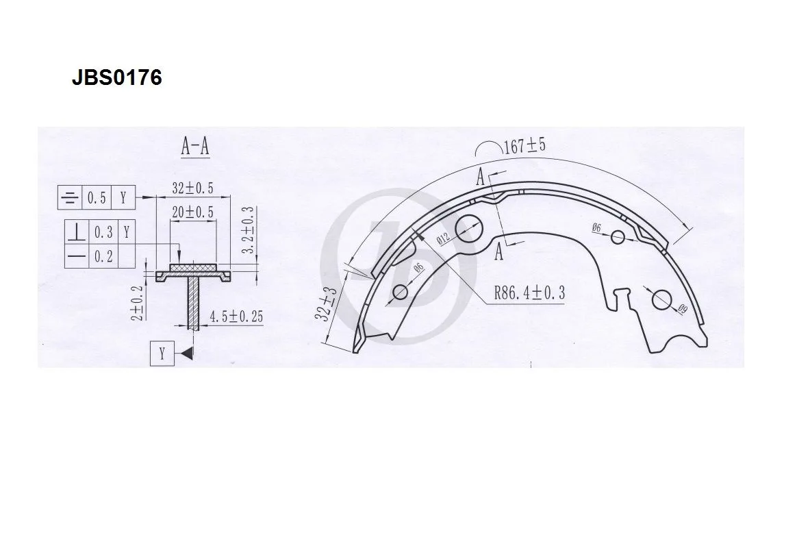 Колодки тормозные JD JBS0176