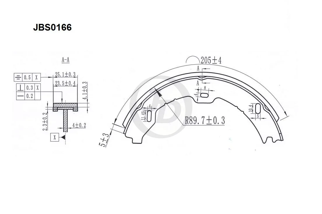 Колодки тормозные JD JBS0166
