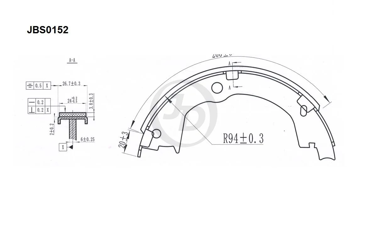 Колодки тормозные JD JBS0152