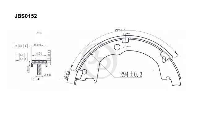 Колодки тормозные барабанные задние S10515