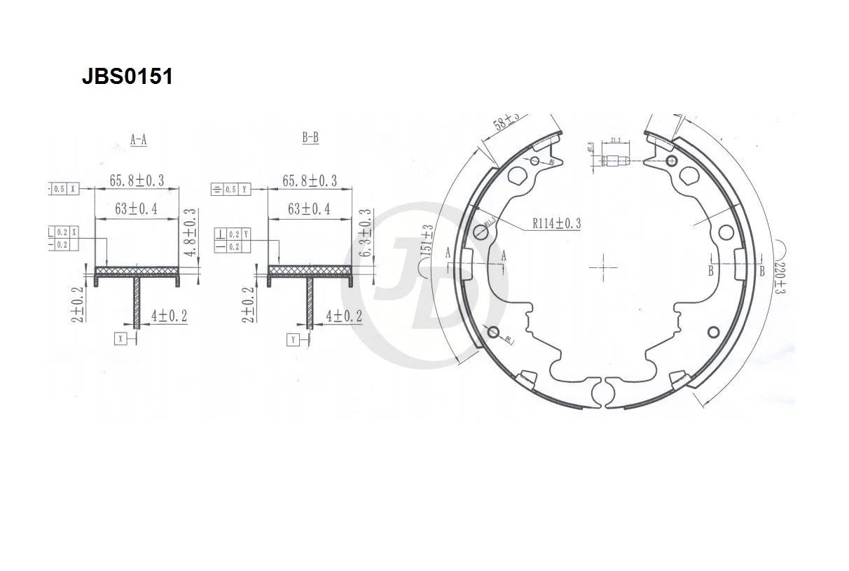 Колодки тормозные JD JBS0151