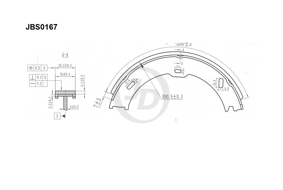 Колодки тормозные JD JBS0167