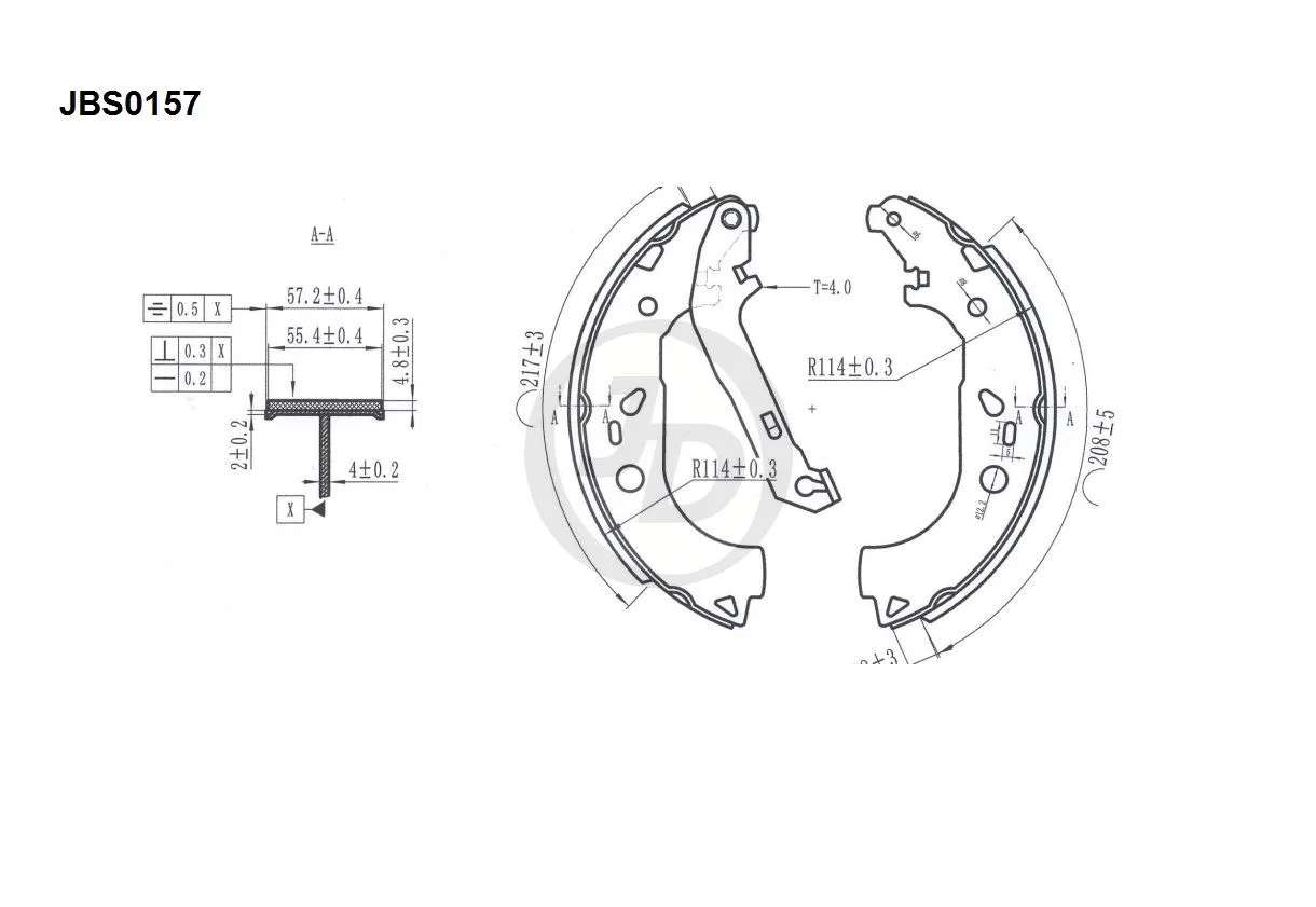Колодки тормозные JD JBS0157