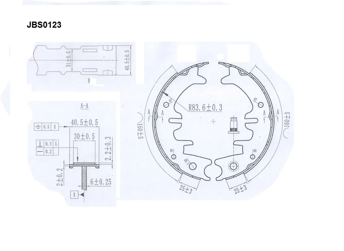 Колодки тормозные JD JBS0123