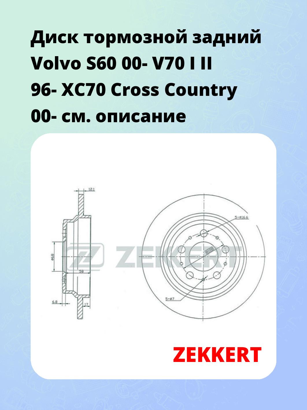 Диск тормозной ZEKKERT BS-5298