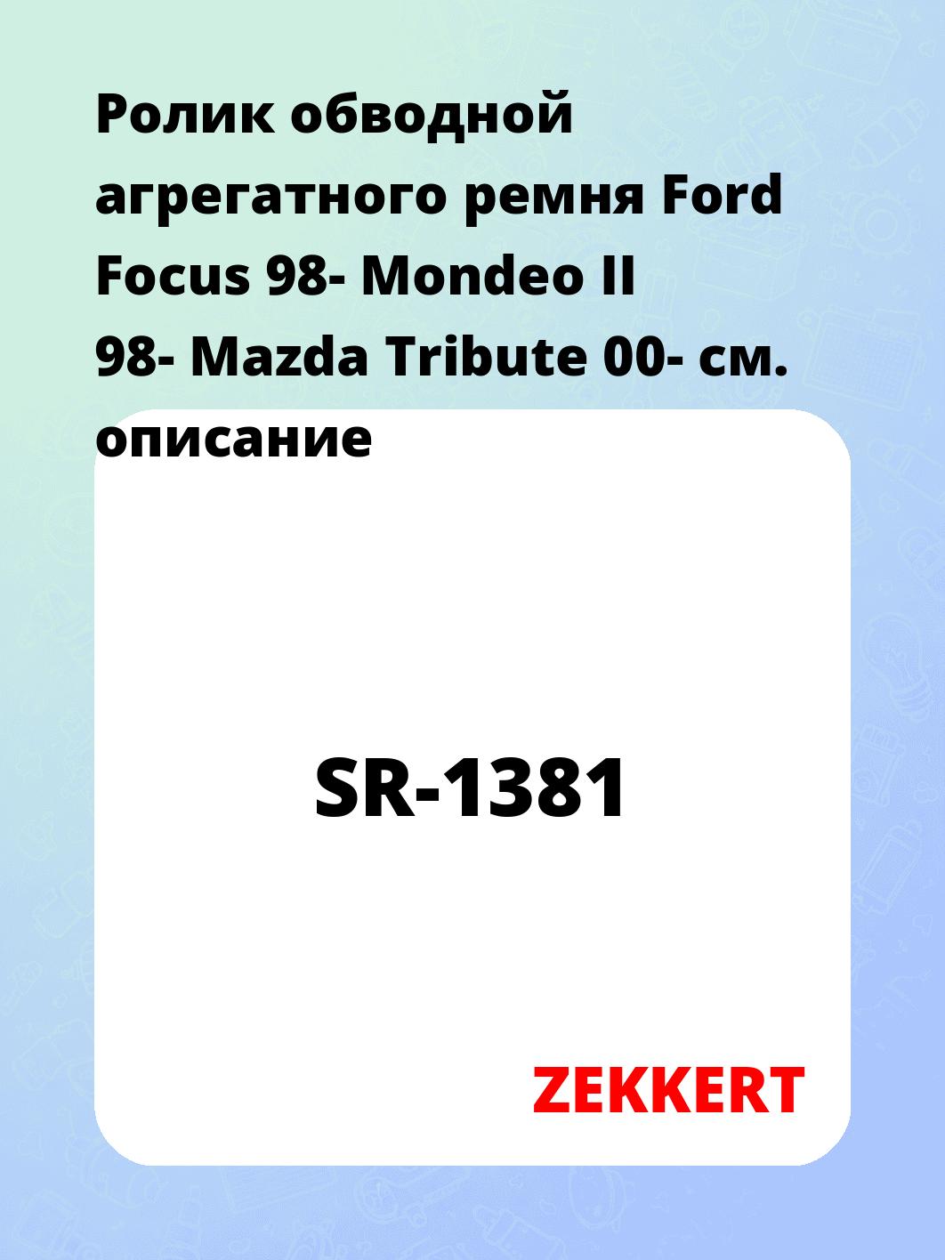 Ролик натяжителя ZEKKERT SR-1381