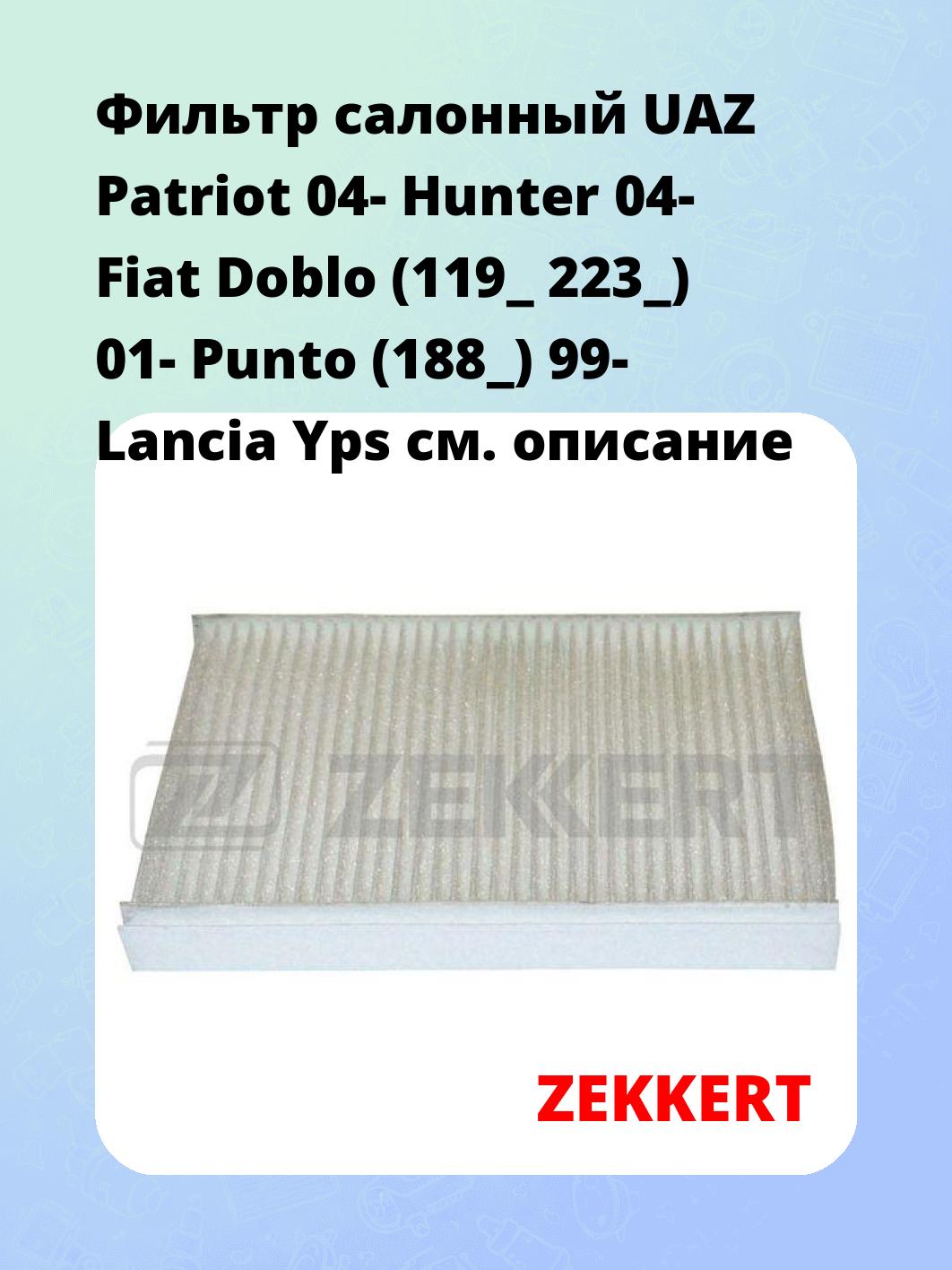 Фильтр салонный ZEKKERT IF-3074
