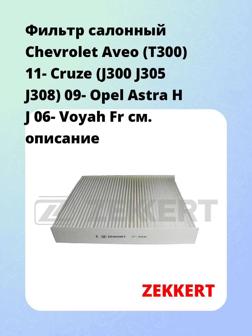 Фильтр салонный ZEKKERT IF-3006