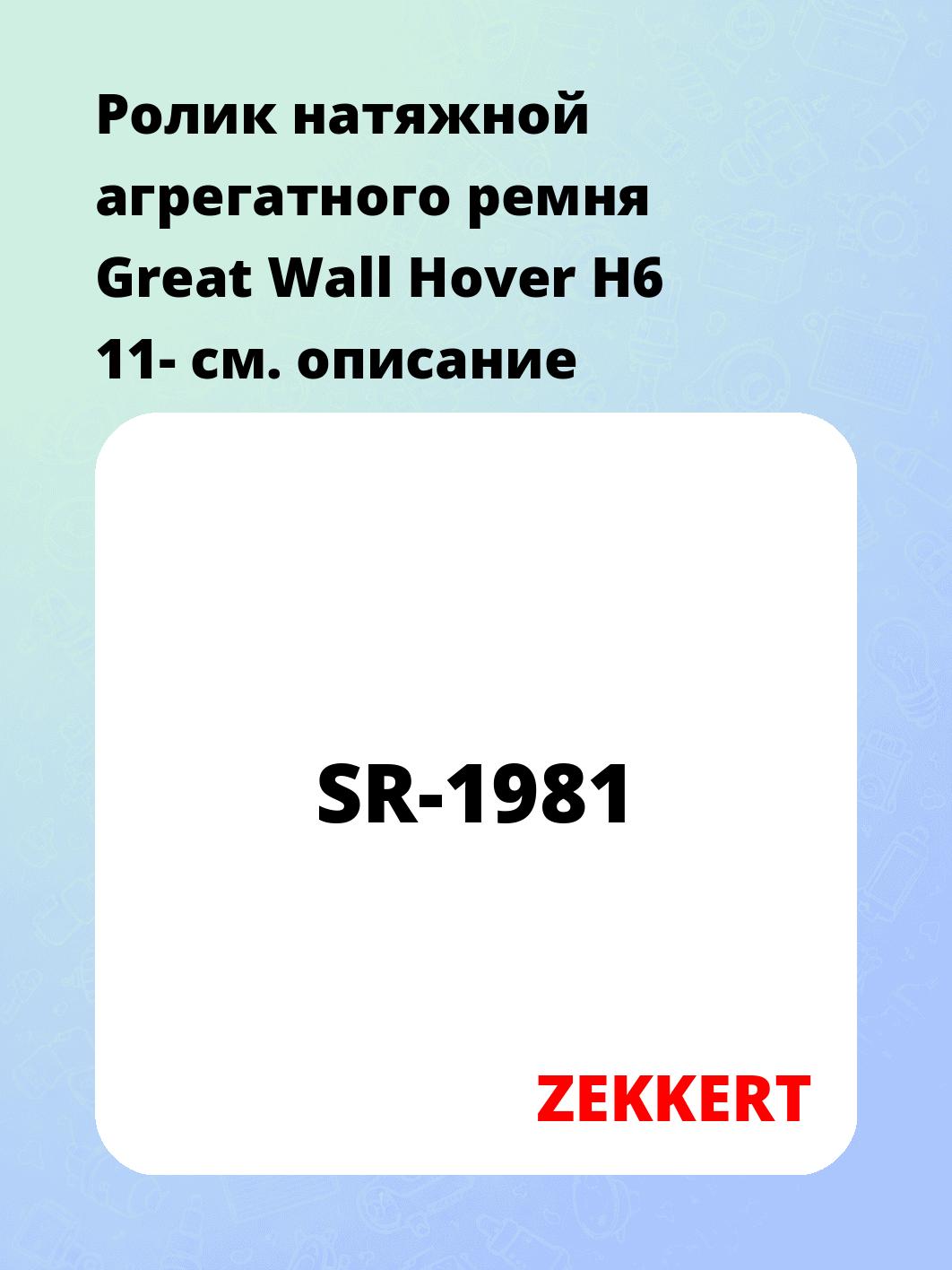 Ролик натяжителя ZEKKERT SR-1981
