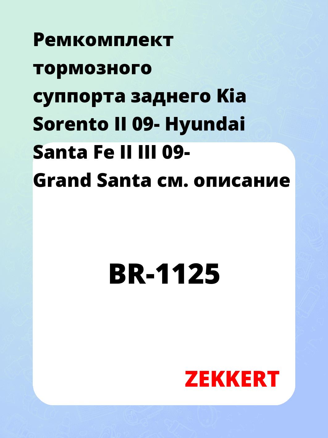 Ремкомплект суппорта ZEKKERT BR-1125