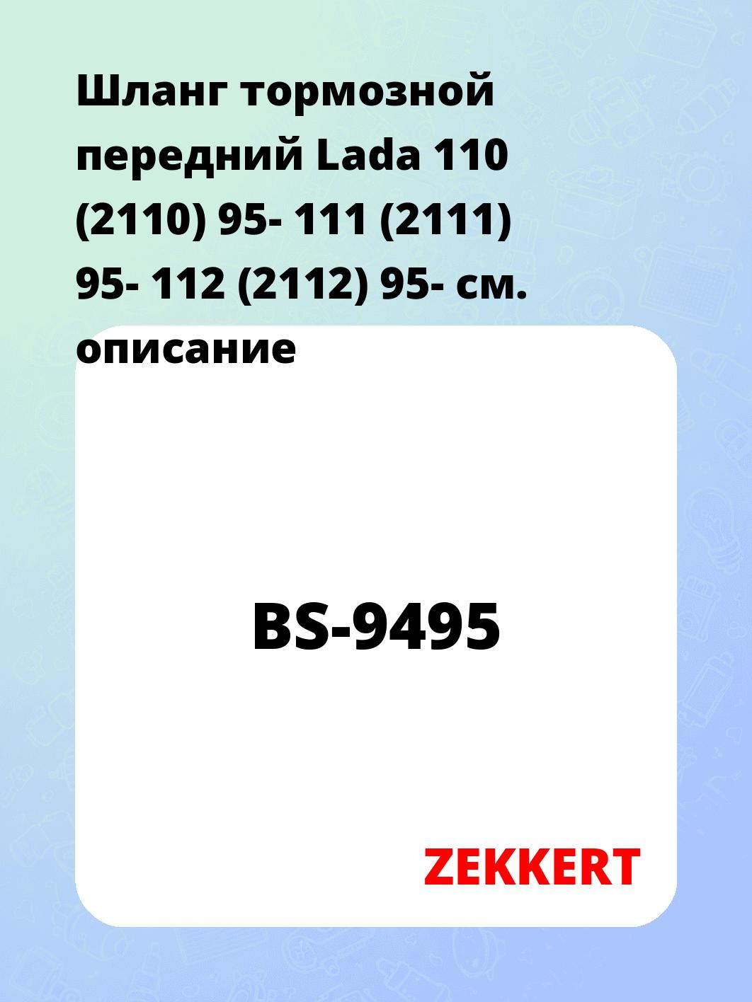 Шланг тормозной для автомобиля ZEKKERT BS-9495