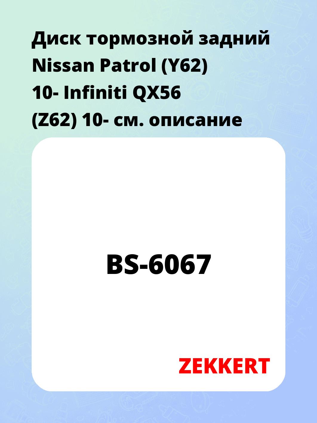 Диск тормозной ZEKKERT BS-6067