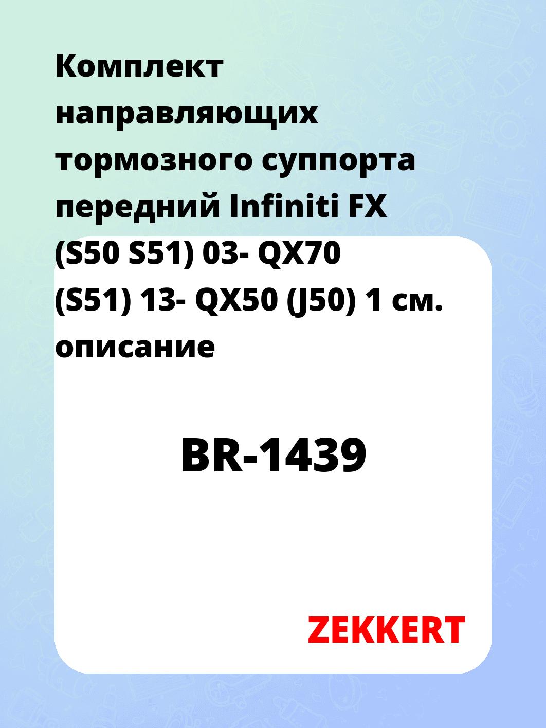Направляющая суппорта ZEKKERT BR-1439