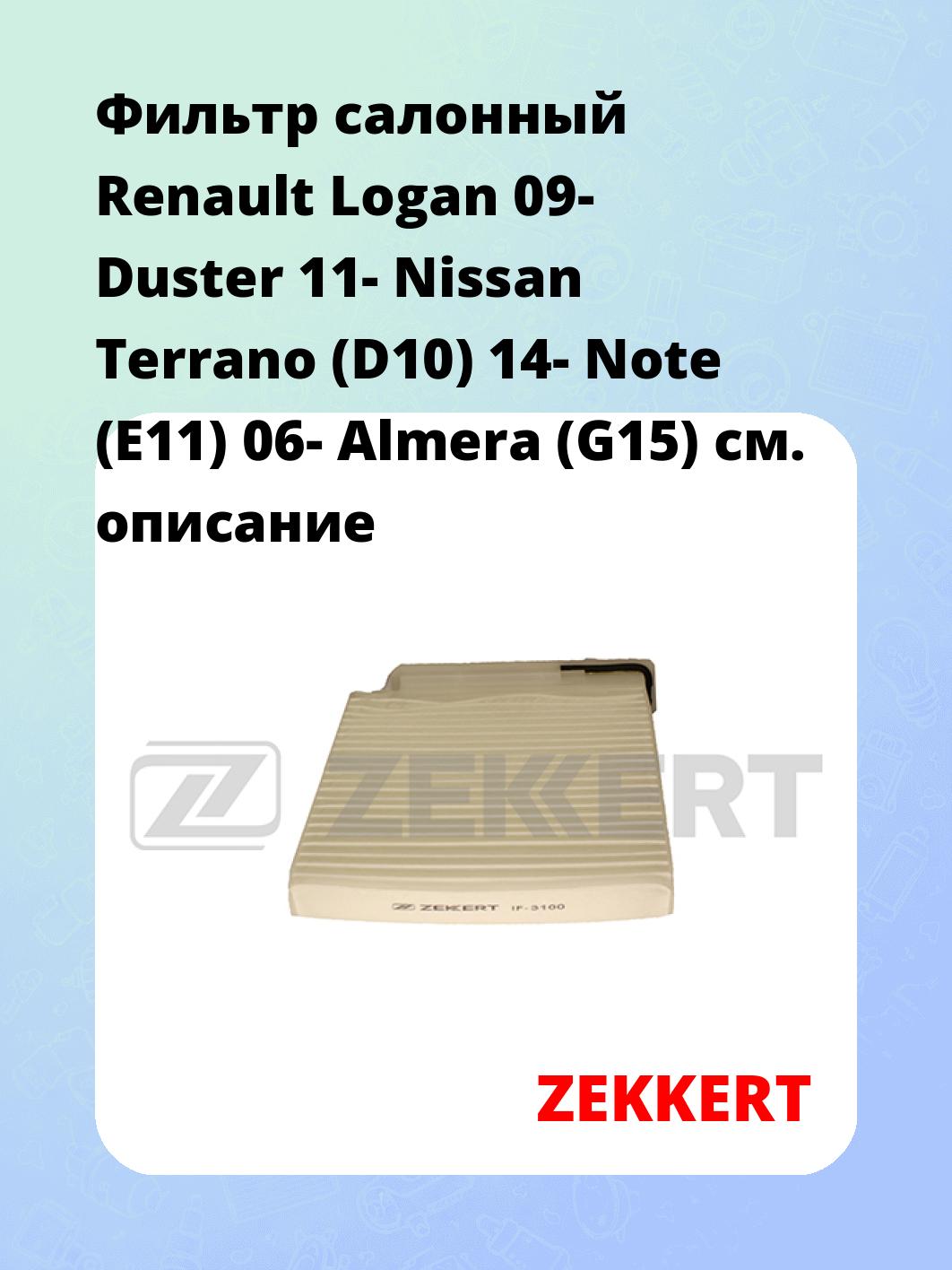 Фильтр салонный ZEKKERT IF-3100