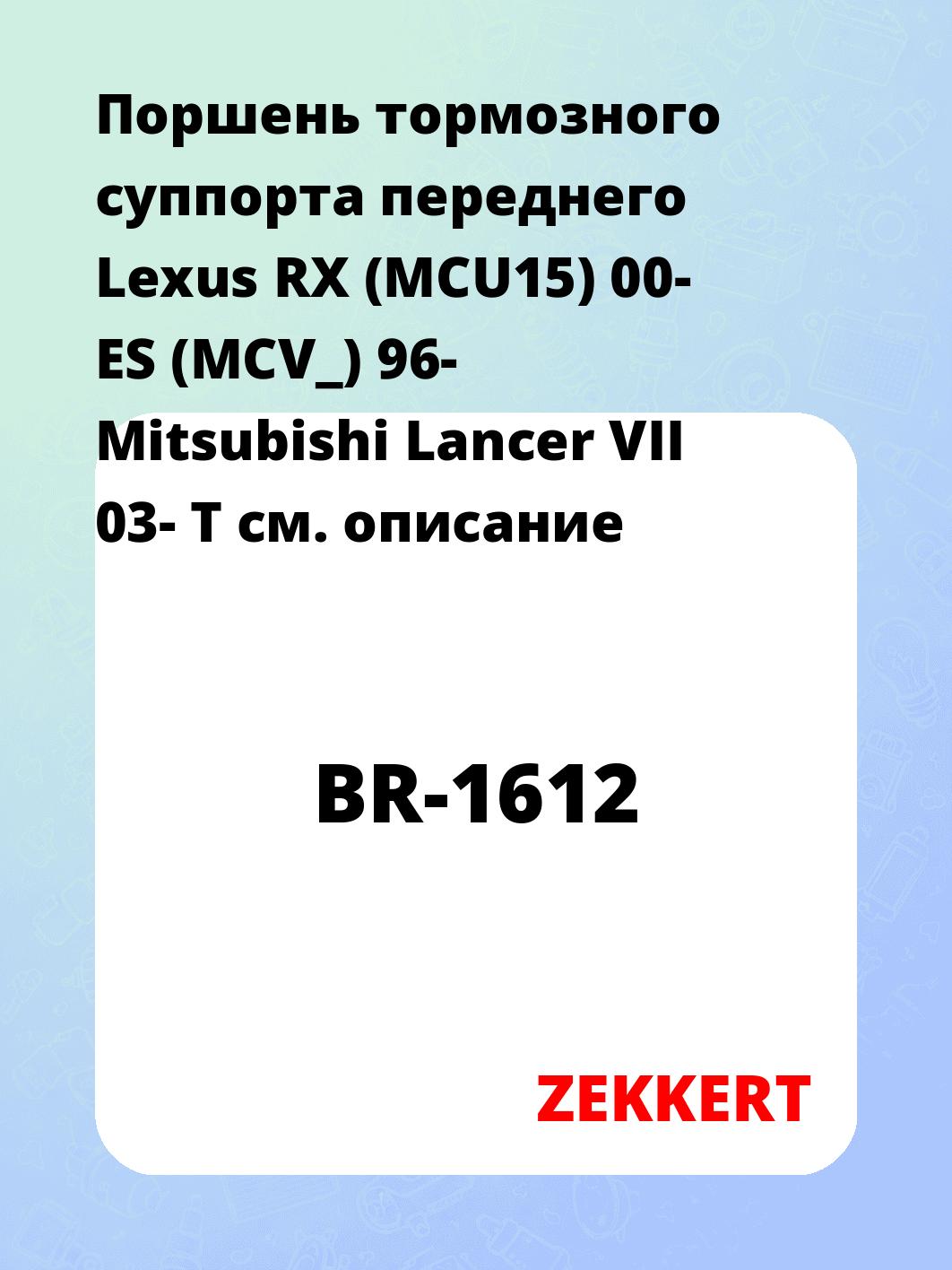 Ремкомплект суппорта ZEKKERT BR-1612