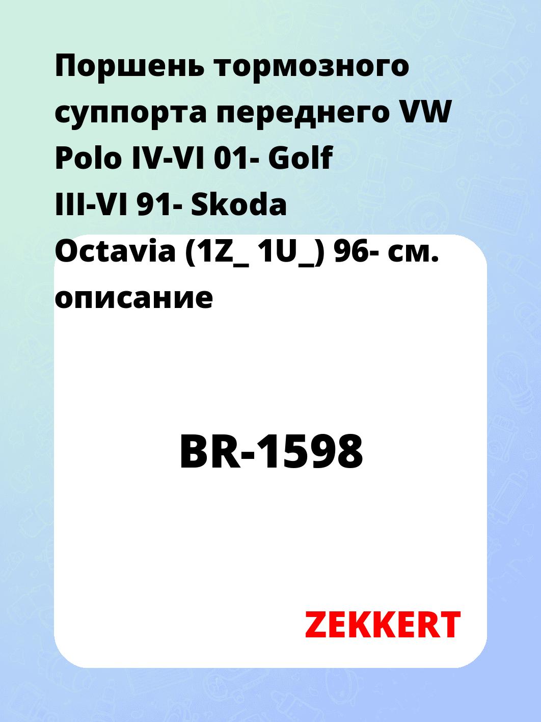 Ремкомплект суппорта ZEKKERT BR-1598