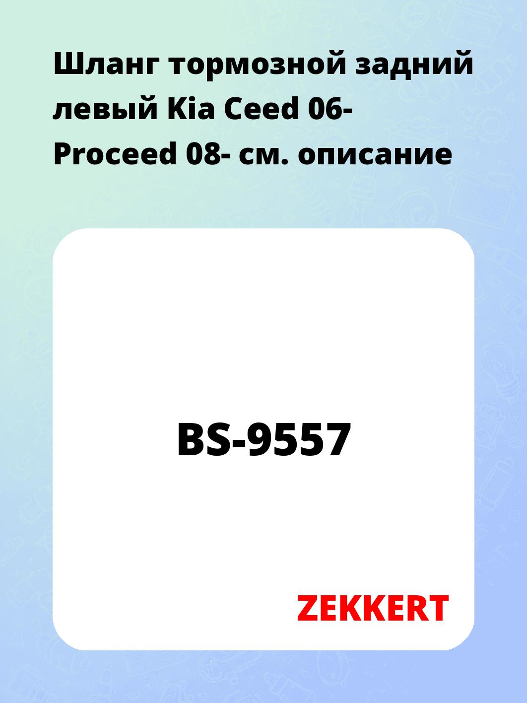 Шланг тормозной для автомобиля ZEKKERT BS-9557