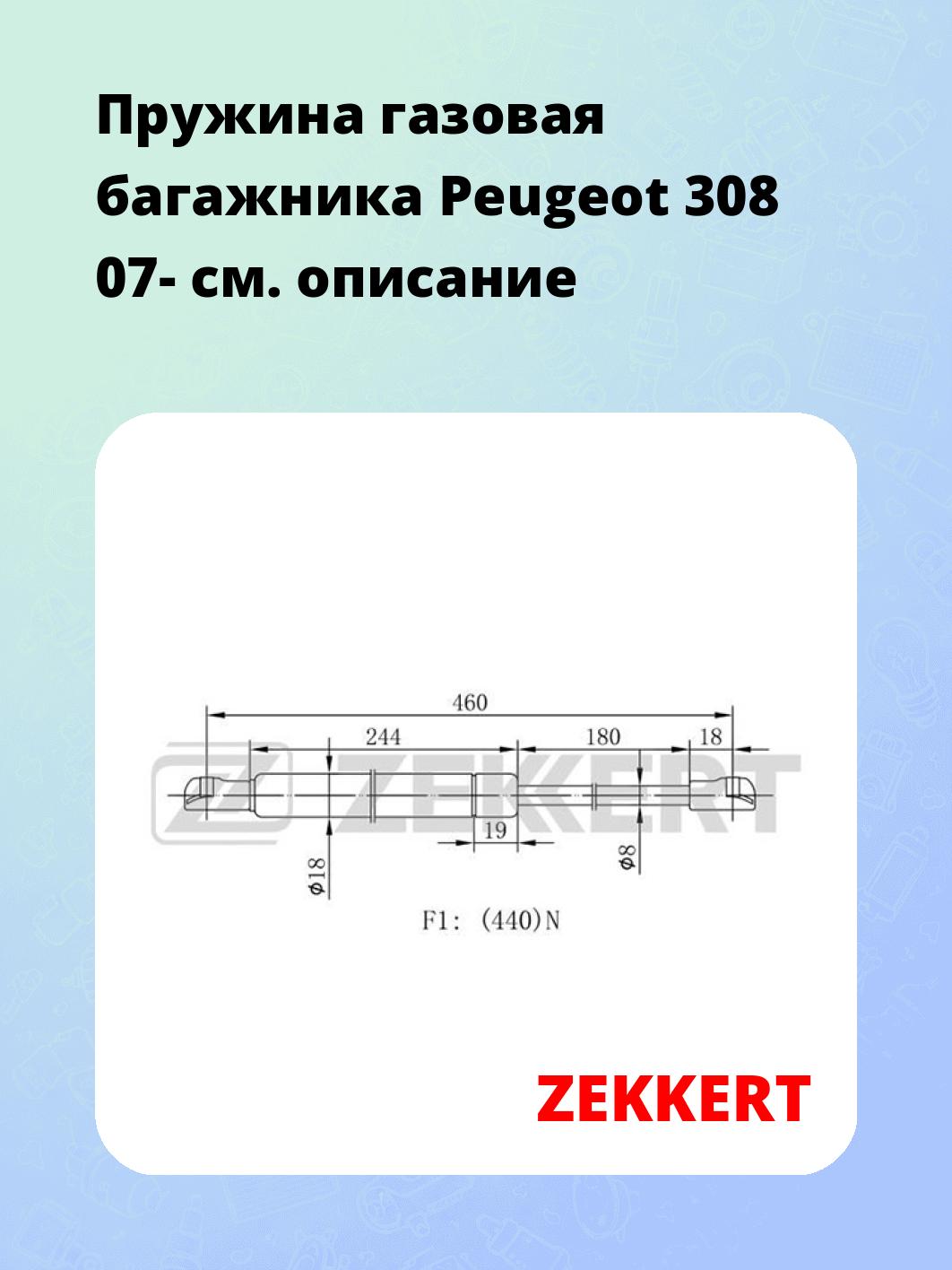 Упор багажника ZEKKERT GF-1979