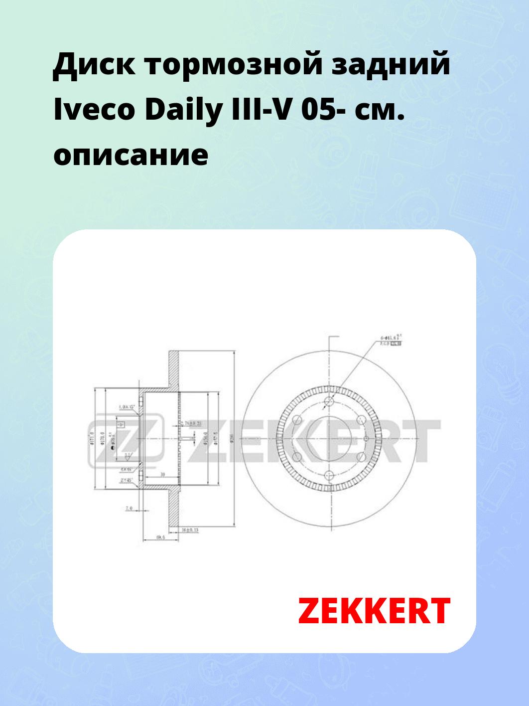 Диск тормозной ZEKKERT BS-5619