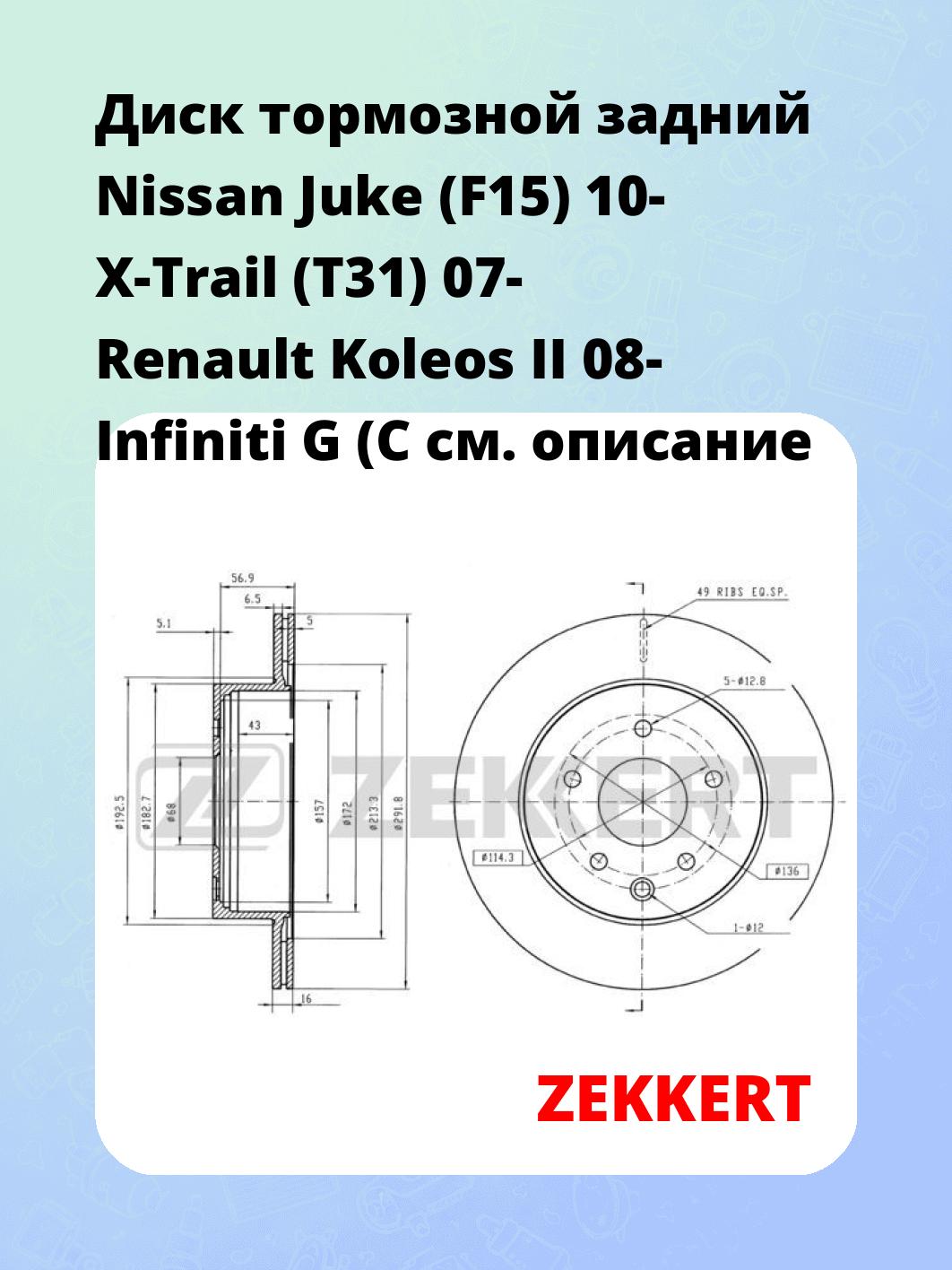 Диск тормозной ZEKKERT BS-5036B
