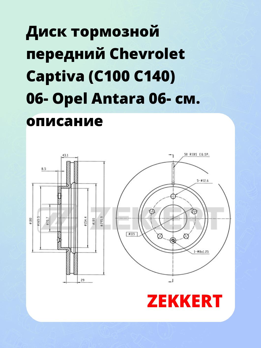 Диск тормозной передний Chevrolet Captiva (C100  C140) 06-  Opel Antara 06-