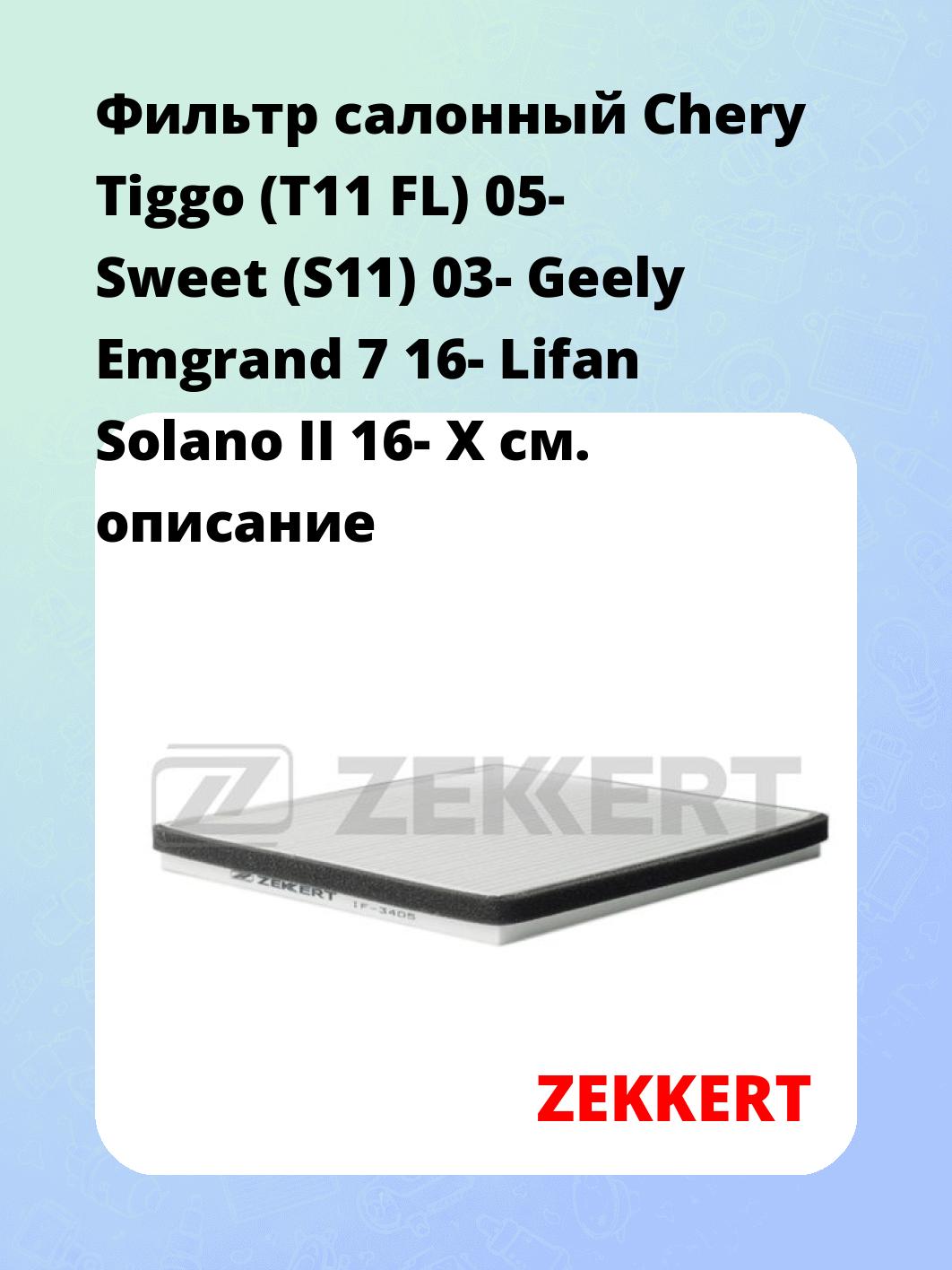 Фильтр салонный ZEKKERT IF-3405