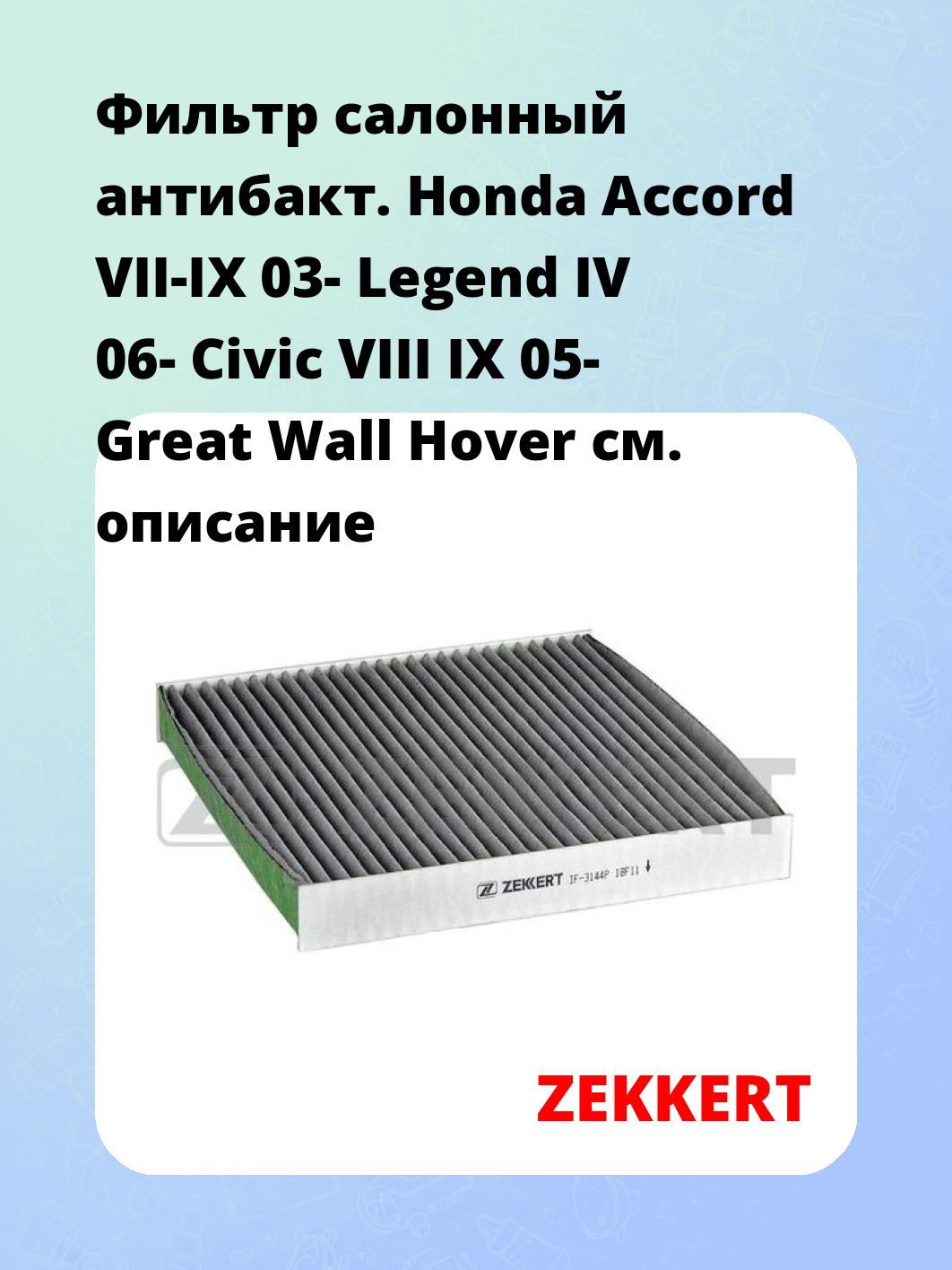 Фильтр салонный ZEKKERT IF-3144P