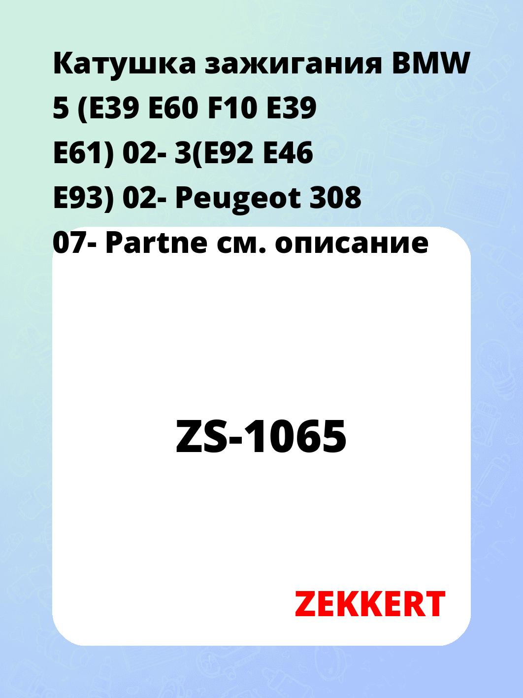 Катушка зажигания ZEKKERT ZS-1065