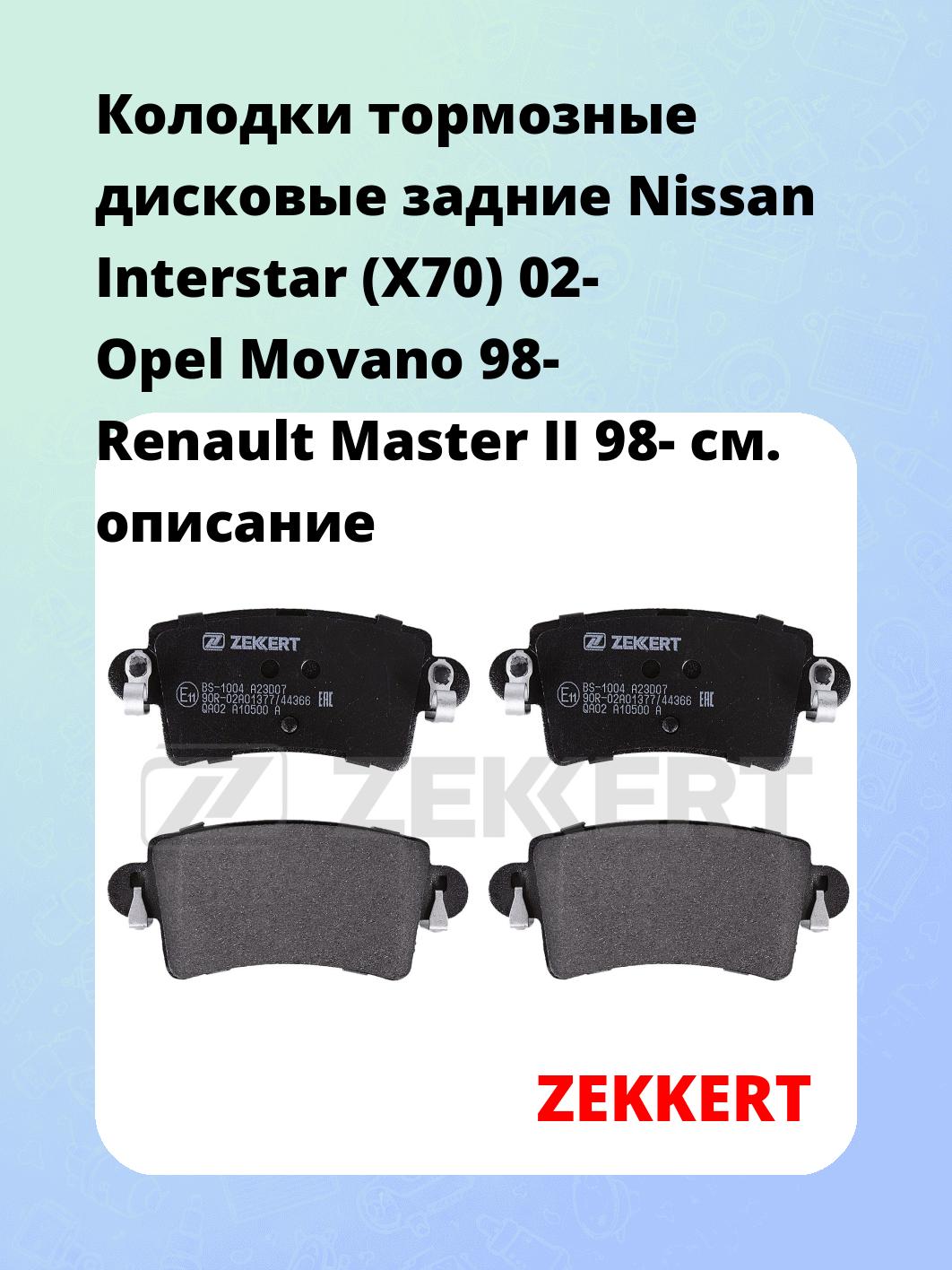 Колодки тормозные ZEKKERT BS-1004